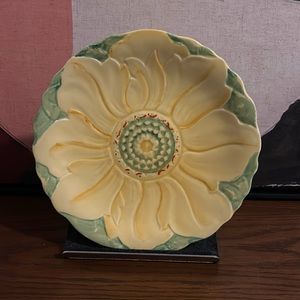 H.J Wood hand painted Burslam England Sunflower dish